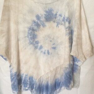 Tie-Dye Linen Tunic – Size XXL – Asymmetrical Top – Made in Italy